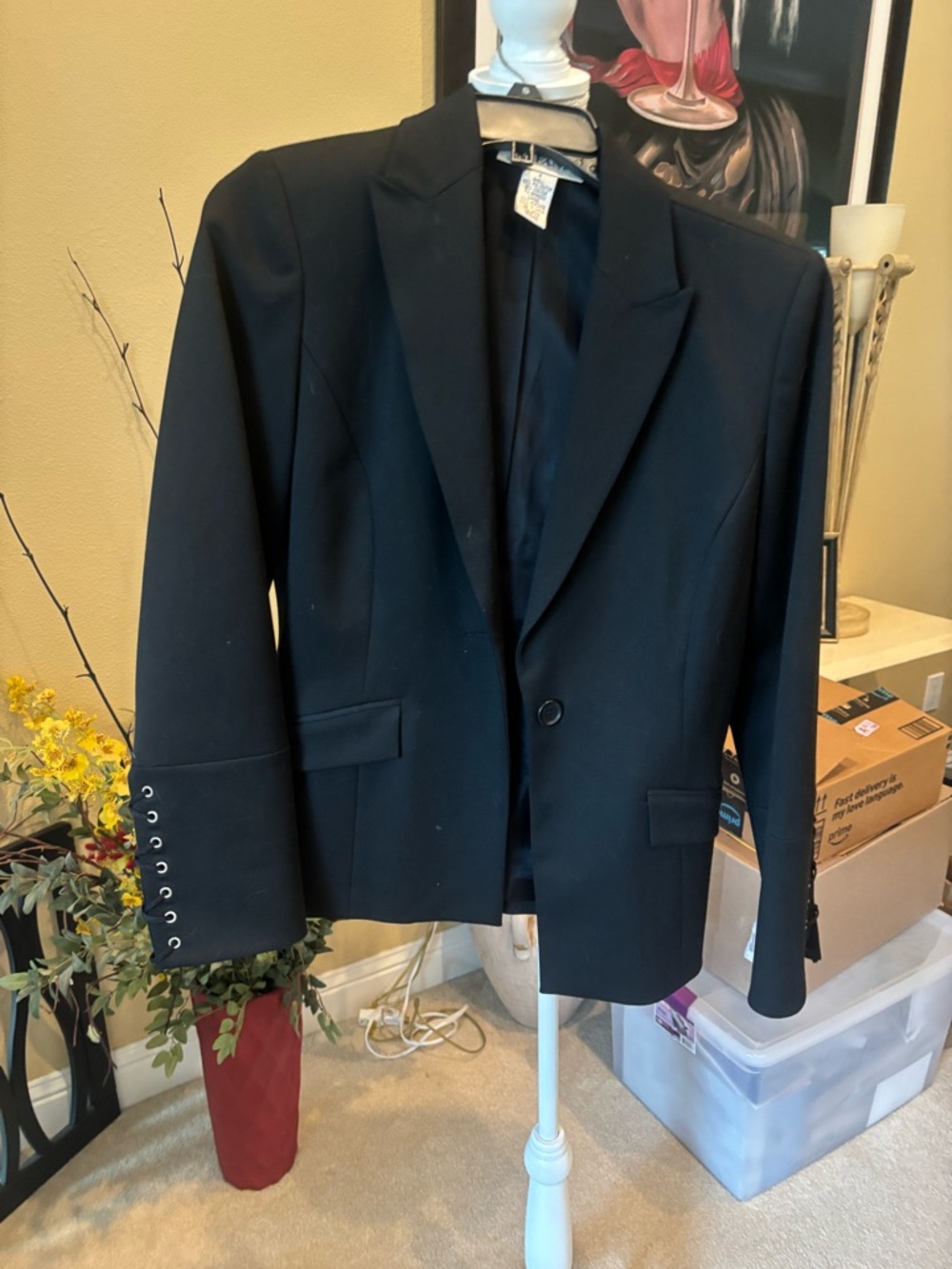 Women’s black embellished pant suit